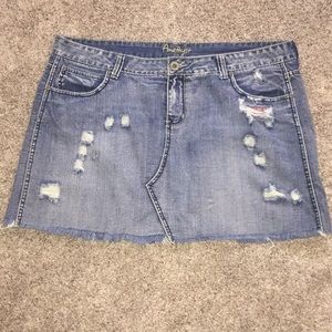 Amethyst blue jean skirt